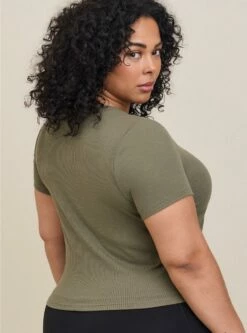 Fitted Super Soft Rib Short Sleeve Baby Tee 6 Fitted Super Soft Rib Short Sleeve Baby Tee -Clothing Shop 40055509 00252 av2