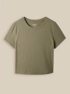 Fitted Super Soft Rib Short Sleeve Baby Tee 7 Fitted Super Soft Rib Short Sleeve Baby Tee -Clothing Shop 40055509 00252 flat