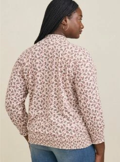 Textured Jersey Choker Neck Smocked Bottom Top -Clothing Shop 40060056 00115 av2