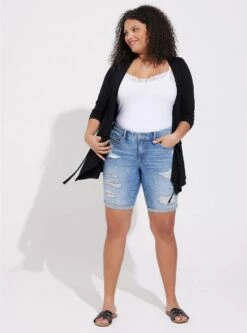 Boyfriend Bermuda Vintage Stretch Mid-Rise Short