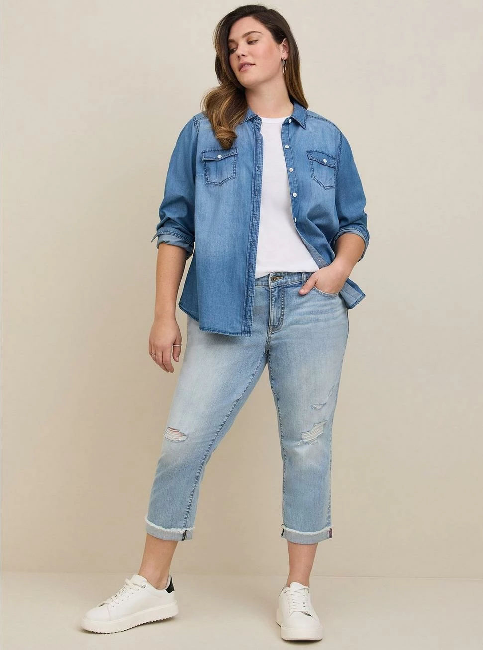 Crop Boyfriend Straight Vintage Stretch Mid-Rise Jean 2 Crop Boyfriend Straight Vintage Stretch Mid-Rise Jean - Image 2