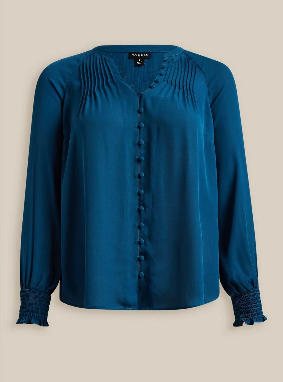 Georgette Smocked Blouson Sleeve Blouse 5 Georgette Smocked Blouson Sleeve Blouse - Image 5