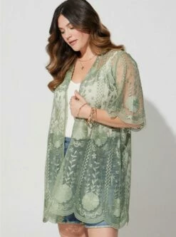 Mesh Crochet Lace Kimono