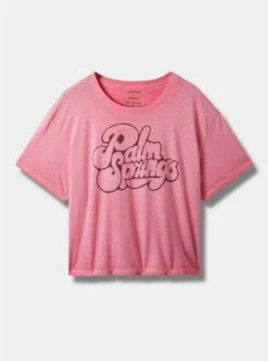 Palm Springs Relaxed Fit Signature Jersey Crew Neck Crop Tee