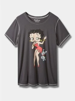 Betty Boop Classic Fit Cotton Crew Seam Tee