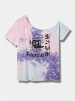 Polaroid Classic Fit Cotton Off Shoulder Tee