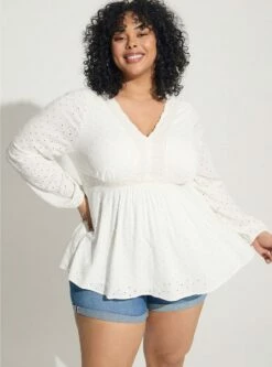 Babydoll Eyelet Top