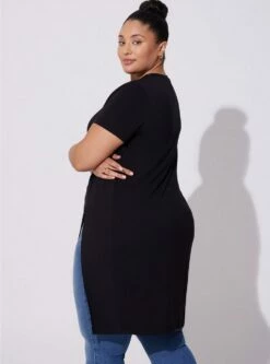 Super Soft Crew Neck Split Front Tunic 6 Super Soft Crew Neck Split Front Tunic -Clothing Shop 40086392 00684 av2