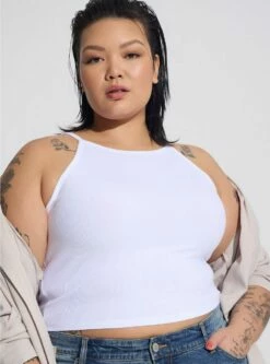 Everyday Rib High Neck Crop Tank