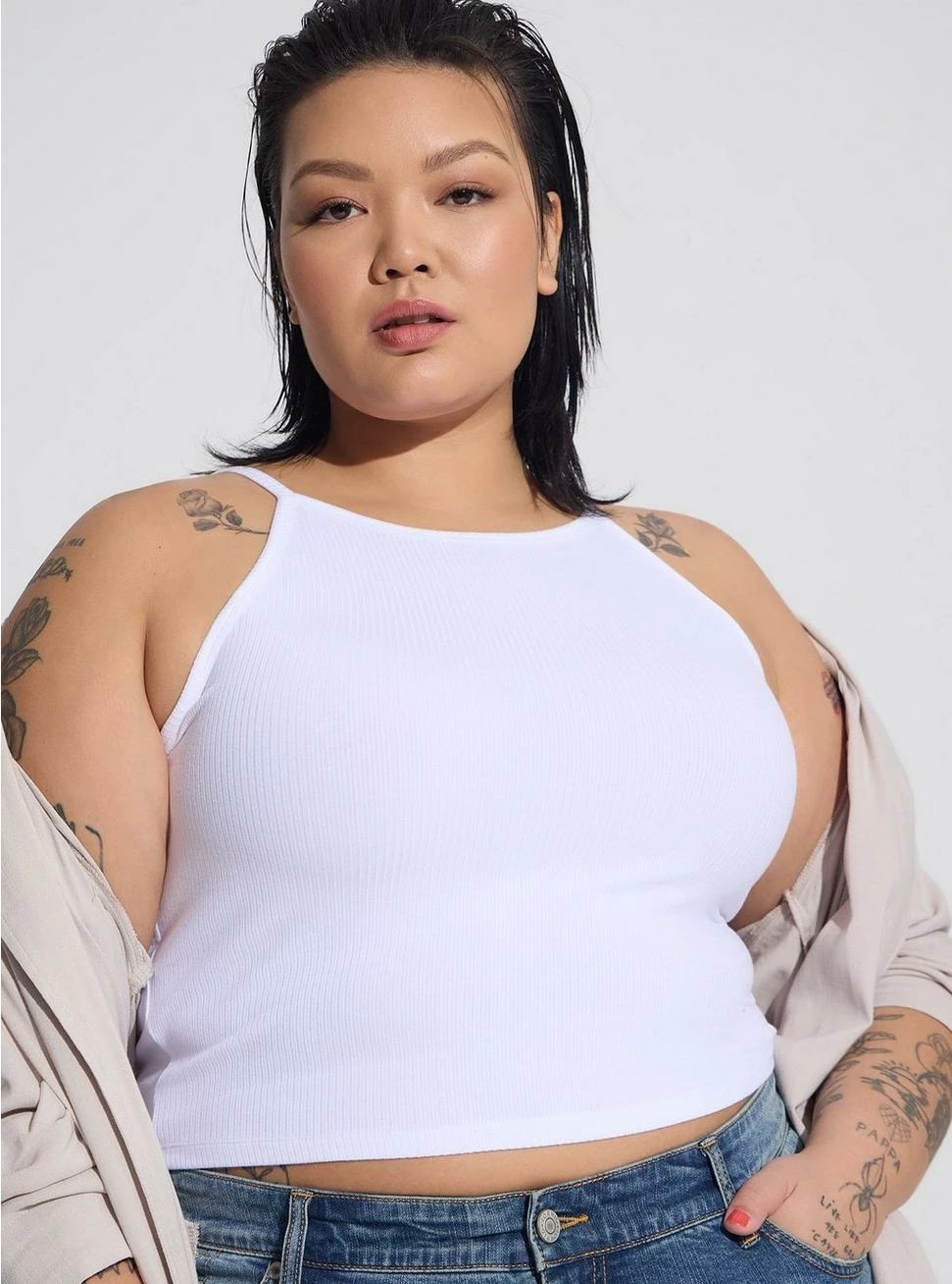 Everyday Rib High Neck Crop Tank 1 Everyday Rib High Neck Crop Tank