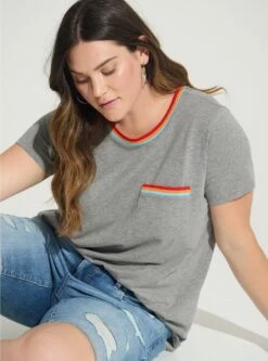 Super Soft Slub Crew Neck Ringer Tee