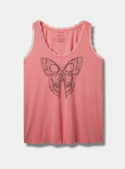 Butterfly Cotton Scoop Neck Tank