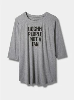 Ugh People Super Soft Slub Crew Neck Elbow Sleeve Raglan Tee