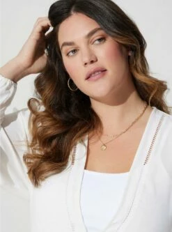 Textured Woven Trim Inset Kimono -Clothing Shop 40110865 06452 av3