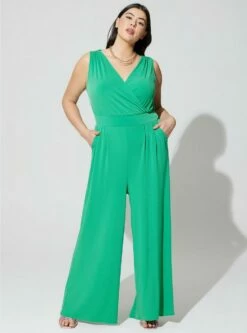 Studio Knit Surplice Tie Back Jumpsuit