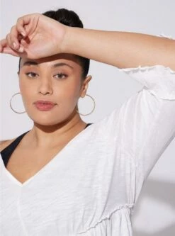 Mini Cotton Ruffle Long Sleeve Beach Dress -Clothing Shop 40130136 06452 av3