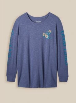 Good Vibes Classic Fit Super Soft Slub Crew Neck Long Sleeve Tee