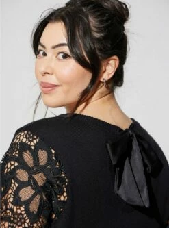 Pullover Lace Sleeve Sweater -Clothing Shop 40170050 00684 av3