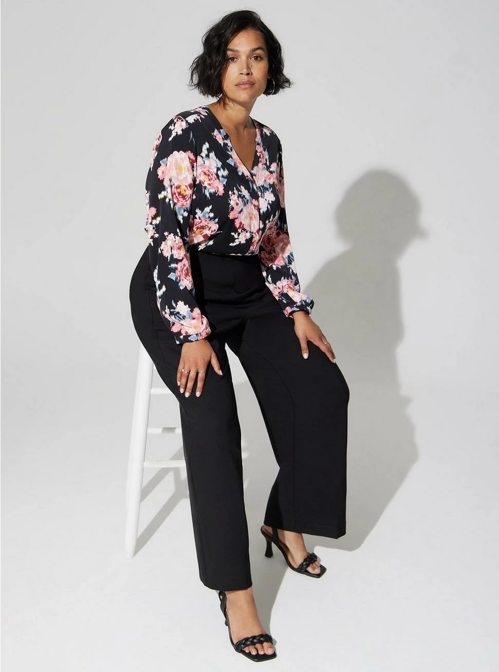 Studio Crepe De Chine Button Front Long Sleeve Blouse 2 Studio Crepe De Chine Button Front Long Sleeve Blouse - Image 2