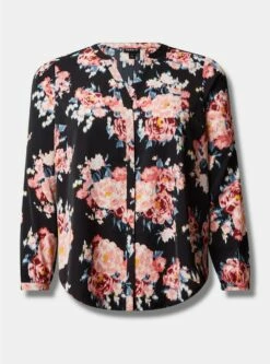 Studio Crepe De Chine Button Front Long Sleeve Blouse 9 Studio Crepe De Chine Button Front Long Sleeve Blouse -Clothing Shop 40185155 07389 flat