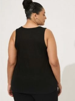 Feather Soft Slub Crew Neck Mesh Inset Tank 7 Feather Soft Slub Crew Neck Mesh Inset Tank -Clothing Shop 40185287 00684 av2