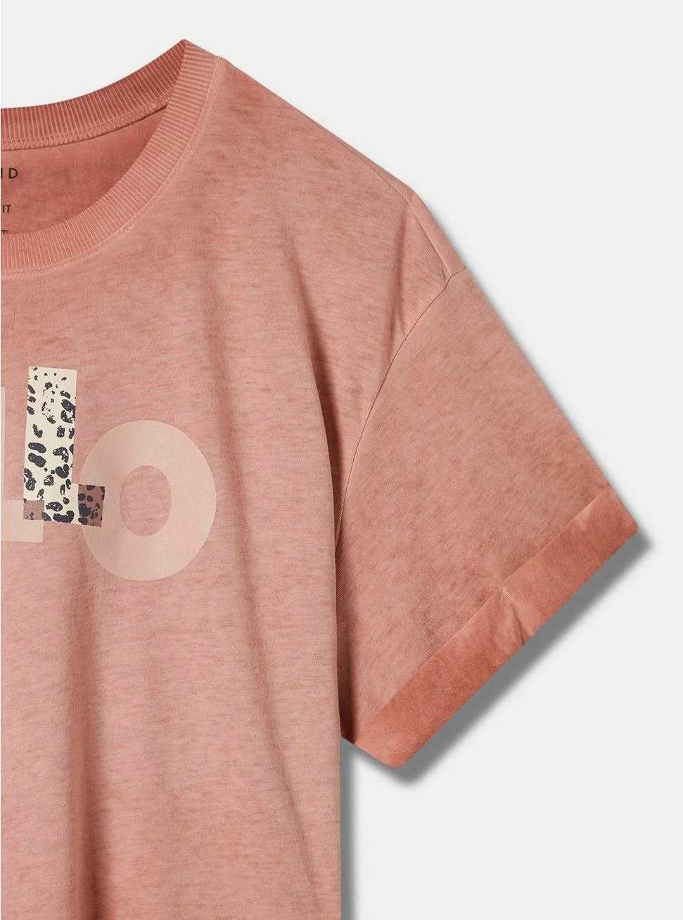 Hello Relaxed Fit Signature Jersey Crew Neck Roll Sleeve Crop Tee 2 Hello Relaxed Fit Signature Jersey Crew Neck Roll Sleeve Crop Tee - Image 2