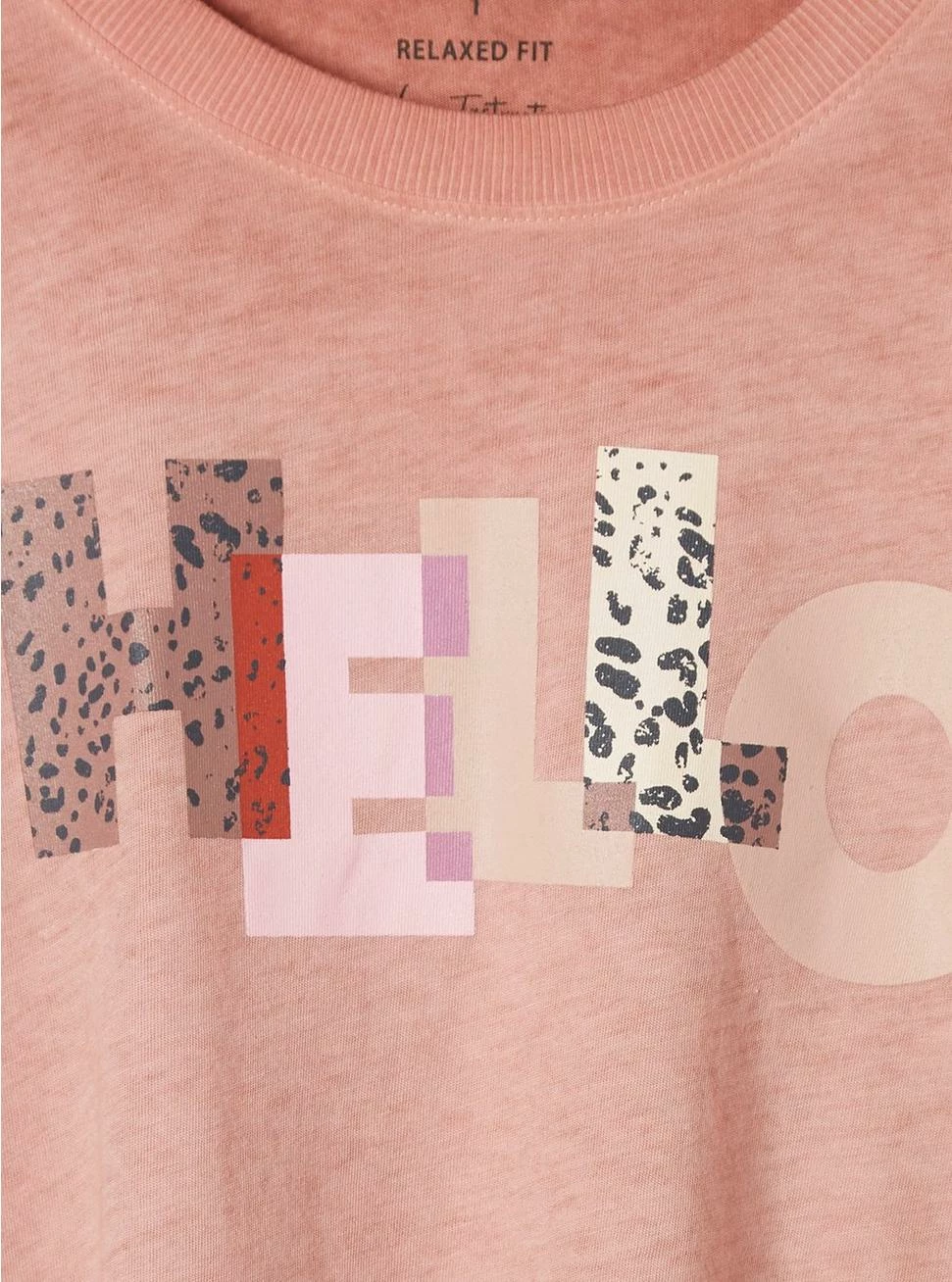 Hello Relaxed Fit Signature Jersey Crew Neck Roll Sleeve Crop Tee 4 Hello Relaxed Fit Signature Jersey Crew Neck Roll Sleeve Crop Tee - Image 4