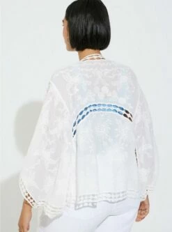 Crochet Lace Inset Kimono -Clothing Shop 40185786 06452 av2