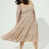 Midi Gauze Off The Shoulder Tiered Dress