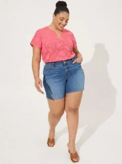 Clip Floral Chiffon Split Front Blouse