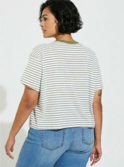 Relaxed Signature Jersey Crew Neck Crop Tee -Clothing Shop 40200045 06915 av2