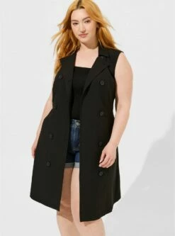 Studio Crepe Jersey Lightweight Trench Vest