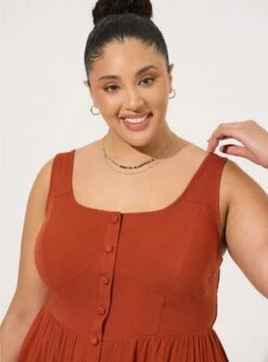 Fit And Flare Rayon Slub Corset Tank 8 Fit And Flare Rayon Slub Corset Tank -Clothing Shop 40200589 05473 av3