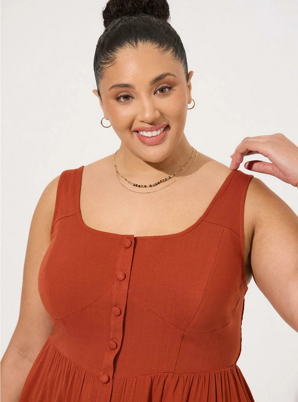 Fit And Flare Rayon Slub Corset Tank 4 Fit And Flare Rayon Slub Corset Tank - Image 4