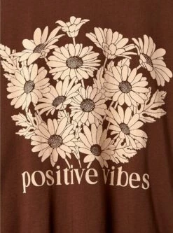 Positive Vibes Relaxed Fit Cotton Jersey Crew Neck Long Sleeve Crop Tee -Clothing Shop 40200777 00136 av3