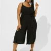 Rayon Slub Easy Culotte Jumpsuit