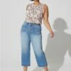 Crop Wide Leg Vintage Stretch Mid-Rise Jean