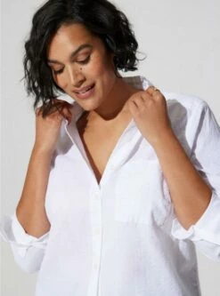 Lizzie Cotton Button-Down Long Sleeve Shirt -Clothing Shop 40315018 05590 av2