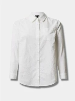 Lizzie Cotton Button-Down Long Sleeve Shirt -Clothing Shop 40315018 05590 flat