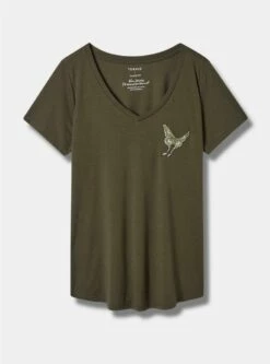 Butterfly Girlfriend Classic Fit V-Neck Tee